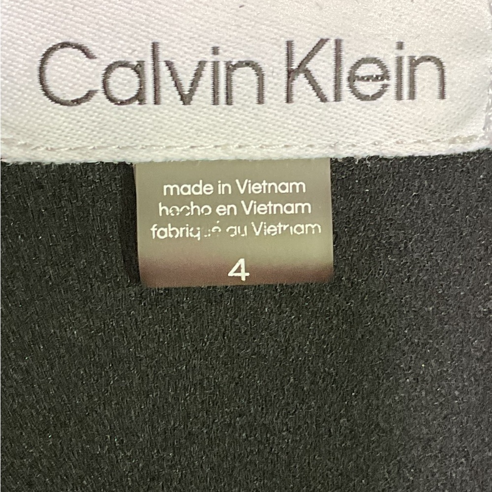 Calvin Klein Scuba Crepe A Line Logo Zip Dress - Picture 12 of 14